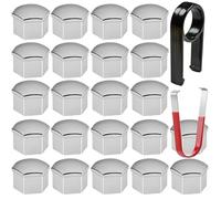 YSSQOVO 24 Tapas para Tuercas de Rueda de para Citroen AMI Electric 2020-2024, Cubiertas hexagonales para Tuercas de neumáticos con Juego de Herramientas de extracción,White