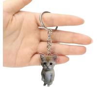 YSSZAM Divertido y lindo llavero de gato de plátano, llavero para hacer sonidos de llanto para mochilas, bolsos para niños y adultos, llaveros de mujer y accesorios de coche, Gris, M