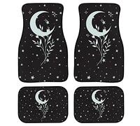 YSTARDREAM Star Moon - Juego de 4 Alfombrillas Protectoras para Coche para Mujeres y Hombres, Ajuste Universal, Antideslizantes, Lavables y fáciles de Limpiar