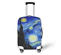 Ystardream Van Gogh Starry Night - Funda para equipaje, lavable, antiarañazos, se adapta a 20 pulgadas, azul, floral, patrón de estrellas, 4 ruedas giratorias, mango telescópico, tamaño mediano