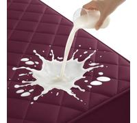 YSTELLAA Protector Colchon 160x190cm, Burdeos | Funda Colchon Antiacaros Allergenic, Transpirable, Ajustable, Cubre Colchón Hasta 30cm de Profundidad