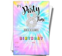 YSTEP Invitaciones de fiesta de 8º cumpleaños, 20 tarjetas de invitación con sobres, invitaciones de cumpleaños de 4 x 6 pulgadas, B26