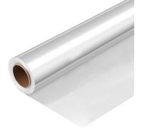 YSTrillion 1 Rollo 40cm x 50m Papel Celofán, Celofán Transparente Papel Flor Envoltura, Papel de Regalo Transparente para Floristería, Envolver Cestas, Ramos