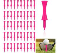 YSTrillion Camisetas de golf de plástico, 50 piezas de 60 mm, reutilizables, color rosa, pequeñas camisetas de castillo de invierno, camisetas de golf irrompibles para práctica de golfistas