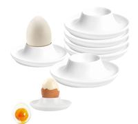 YSTrillion Hueveras,6 Piezas Platos de Plástico para Huevos,Porta Huevera Apilable,Huevera Redonda Portátil con Base,Bandeja para Huevos para Desayuno,Fiesta,Comedor