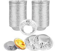 YSTrillion Molde Tarta Huevo,100 Piezas Molde Papel Aluminio,Desechables Reposteria Molde de Tartaleta de Huevo Lata Moldes Papel Aluminio, para Pudding,Tarta,Cupcake,Muffin