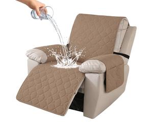 Ystyle Funda Sillon Relax Reclinable 1 Plaza, Café Claro | Funda Butaca Reclinable con Banda Elástica, Antimanchas y Antiarañazos, Fundas Lavables para Sillas Reclinables
