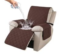 Ystyle Funda Sillon Relax Reclinable 1 Plaza, Café | Funda Butaca Reclinable con Banda Elástica, Antimanchas y Antiarañazos, Fundas Lavables para Sillas Reclinables