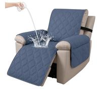 Ystyle Funda Sillon Relax Reclinable 1 Plaza, Funda Butaca Reclinable Impermeable con Banda Elástica, Antimanchas y Antiarañazos, Fundas Lavables para Sillas Reclinables, Azul Gris