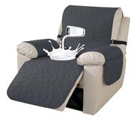 Ystyle Funda Sillon Relax Reclinable 1 Plaza, Funda Sofa Relax 1 Plaza Reclinable, Funda Butaca con Banda EláStica con Bolsillos Laterales, Antimanchas y Antiarañazos (1 Asiento-X, Gris Oscuro)