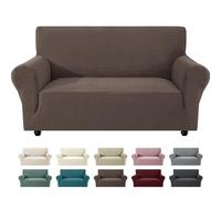 Ystyle Funda Sofa 2 Plazas con Brazos, Marrón Claro | Fundas para Sofa Alta Elásticas,Protege Sofá de Gatos y Pelos,Antimanchas,Lavable,Renueva el Sofá del Salón,para Niños