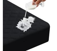 Ystyle Protector de Colchón Acolchado 160 x 190 cm, Negro | Funda Colchon Microfibra Transpirable y Anti Ácaros, Cubre Colchon Estira hasta 30 cm de Profundidad, Antimanchas Lavable