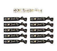 YSUVIN 11Pcs Set de Pulseras de Novia, 1 Blanco Bride y 10 Negro Team Bride Pulseras, JGA Novia Accesorios para Despedida de Soltera, Boda, Despedida de Soltera, Mujeres Decoración