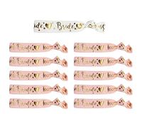 YSUVIN 11Pcs Set de Pulseras de Novia, 1 Blanco Bride y 10 Rose Team Bride Pulseras, JGA Novia Accesorios para Despedida de Soltera, Boda, Despedida de Soltera, Mujeres Decoración