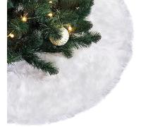 YSUVIN Falda de Árbol de Navidad 90CM Redonda Blanca - Cubierta y Alfombra para Decoración del Hogar en Año Nuevo
