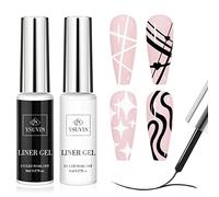 YSUVIN Liner Esmalte Semipermanente, 2 Colores Negro Blanco Kit Uñas Semipermanentes, Pintauñas Semipermanentes Soak Off UV/LED Gel Uñas Diy Manicura Nail Art Set, 8ml