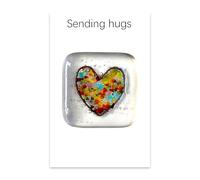 YSUY Recuerdo de bolsillo de corazón de cristal, regalos pensados para mujeres, pequeñas baratijas, regalos de pensamiento en ti para amigos, relación a larga distancia, regalos de comienzo de la