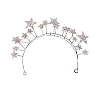 YSVQHHDV TRUSTTWO Diademas de Boda de Color Plateado a la Moda, Tiaras de Cristal de Estrellas, Coronas, Diademas for Mujer, Accesorios for el Cabello con Diamantes de imitación The New