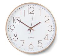 YSWOVUO 30cm Reloj de Pared, Movimiento de Cuarzo Silencioso, Relojes de Pared Decorativo Redondo, Números Fáciles de Leer, Reloj Pared para Salon, Cocina, Dormitorio, Oficina, Escuela