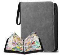 YSWOVUO Album Cartas, Album para Cartas Magic, 900 Album Cromos, Álbum de Cartas Coleccionables, Carpeta Cartas Transparente, Gris