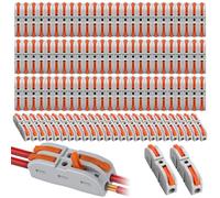 YSWOVUO Conectores Electricos Rapidos, 100 Piezas Clemas Electricas SPL-1, Fichas de Empalme Electrico con Palanca, Clemas Electricas Rapidas, Pueden Combinar Libremente SPL1-5