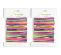YSWOVUO Hilo Elastico para Pulseras, 2pcs Cordón Elástico 1mm x 20m, Hilo Elástico Redonda para Pulseras Costura Collar Fabricación de Joyas DIY Manualidades, Colorido