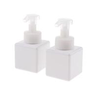 YsXoWiui 2 Piezas Dispensador Espuma Botella Cuadrada PETG Recargable con Bomba Apta para Champú Detergente Desinfectante de Manos Adecuado para Baño, Blanco