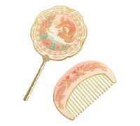 YsXoWiui 2 Piezas Espejo de Maquillaje de Mano Juego de Espejo Antiguo Y Peine Portátil Espejo de Tocador Decorativo Adecuado para Mujeres Y Uso Diario, Style a