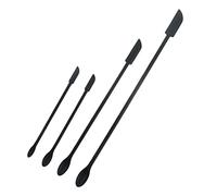 YsXoWiui 3 Piezas Espátulas Mini Maquillaje Espátulas Silicona Doble Cabezal Pequeñas Reutilizables Flexibles Herramienta Última Gota Prácticas para Viaje, 4 piezas negro