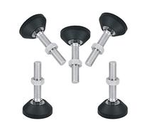YsXoWiui 5 Piezas Patas Niveladoras Ajustables para Muebles Equipos Soporte Giratorio Base de Nylon Resistente Adecuadas para Taller Hogar Oficina, Negro, M16x150 D80