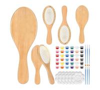YsXoWiui 6 Piezas Cepillo para El Cabello Set de Pintar Madera Manualidades Incluye Brochas Paletas Y Peines Artesanales Adecuado para Fiestas Temáticas