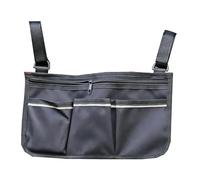 YsXoWiui Bolsa Impermeable para Reposabrazos Bolso Organizador Lateral Estuche Auxiliar Funda de Almacenamiento Cartera para Silla de Ruedas con Ojales y, Array, Negro
