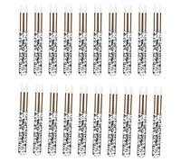 YsXoWiui Cepillos para Champú de Pestañas de 20 Piezas, Herramienta para Desmaquillar, Cabezal de Nailon Flexible, Limpiador de Cejas para El C, negro