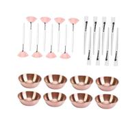 YsXoWiui Kit de Bowls Faciales para Mezclar Y Aplicar Mascarillas con Brochas Planas Cepillo Y Recipiente de Nylon Indicado para Mujeres en Salón Spa Escuela D, Pincel Blanco Plateado