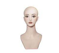YsXoWiui Mannequin Cabeza Femenina con Hombros Soporte de Peluca Maniquí para Maquillaje Y Exhibición de Bisutería en PVC Ligera Y Fácil de Limpiar Apta, Maquillaje Naranja