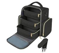 YsXoWiui Organizador de Maletín de Uñas Bolsa Porta Herramientas Caja de Manicura con Tirante Reforzado Material Oxford Utilizable para, Negro