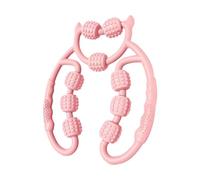 YsXoWiui Rodillo de Masaje de 9 Ruedas, Rodillo Fascial, Dispositivo Manual para Relajación Muscular con Agarre Cómodo, Fabricado en PP para Piernas, Cuello, B, Rosa