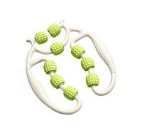 YsXoWiui Rodillo de Masaje, Rodillo Fascial con 9 Ruedas Y Antideslizantes para Masaje de Brazos Y Cuello para Fitness, Verde
