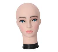 YsXoWiui Soporte de Cabeza de Maniquí para Mujer, Soporte de Cabeza Calva de PVC, Soporte para Gafas, Formación en Peluquería para Educación en Peluquería, Dem, Blanco