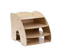 YsXoWiui Soporte de Madera para, Organizador de Cartas, 4 Compartimentos Verticales, MarrÓn