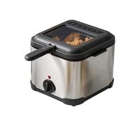 YSXXIAN Freidora eléctrica de 1,5 L y 1000 W, de Acero Inoxidable con Tapa de Vidrio, Temperatura Ajustable de 80 a 190 °C, freidora de Aceite Cact para Uso doméstico, Color Amarillo.