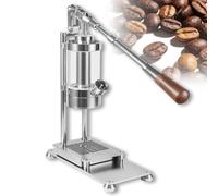 YSXXIAN Hand Press Espresso Machine, Portable Lever Coffee Maker con 345ml Glass Tank, 1-16 Bar Manual Extraction para Rich Crema, Stainless Steel & Wood Body, Travel Friendly