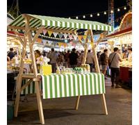 YSXXIAN Puesto de Mercado Plegable portátil con toldo, Carrito de Madera Maciza para ferias de artesanía, mercados agrícolas y Tiendas efímeras. Fácil Montaje. Verde Oscuro. 120 cm (47,2 Pulgadas).