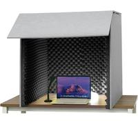 YSXXIAN Red Portable Booth, 80cm Escudo de grabación insonorizado, Pantalla de privacidad acústica Plegable para Desktop Studio, Podcast & Home Office Reduction, Easy Setup Sound Absorbing Panel