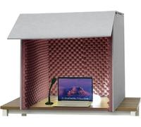 YSXXIAN Red Portable Booth, 80cm Escudo de grabación insonorizado, Pantalla de privacidad acústica Plegable para Desktop Studio, Podcast & Home Office Reduction, Easy Setup Sound Absorbing Panel