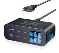 YSYFAD 365W Cargador USB C Multiple con Pantalla LED 6 Puertos Estacion