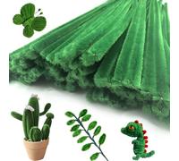 YSYONBOE 100 PCS Limpiadores de Pipas para Manualidades, Tallos de Chenilla Pipe Cleaners, Alambre de Chenilla para Manualidades y Decoración Creación de Bricolaje (Verde)