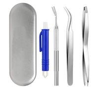 YSYONBOE Juego de Pinzas para Garrapatas con Estuche - Metal Pinza Quita Garrapatas para Perros Gatos y Humanos - Sin Dolor Pinzas de Eliminación de Garrapatas para Humanos, Perros, Gatos