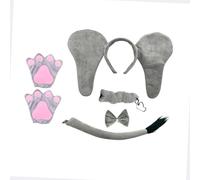 Ysyqkn 1 Juego de Disfraz de para Niños Incluye Diadema Orejas Cola Nariz Y Pajarita Accesorios Cómodos Adecuado para Fiestas Escolares Y Juegos Inf, 5 Uds.
