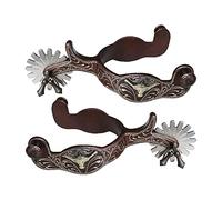 Ysyqkn 1 Par de Espuelas de Acero Inoxidable para Caballo, Accesorios Ecuestres, Inoxidables, con Botón de Latón, Prácticas, Adecuadas para Montar, marrón